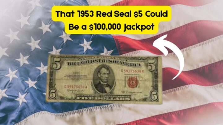 Old 1953 Red Seal $5 Bill